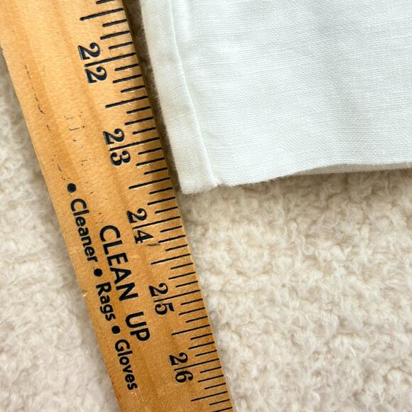Old Navy Women Size 12 White Cropped Capri Pants Below Waist 100% Linen Summer - Picture 8 of 10